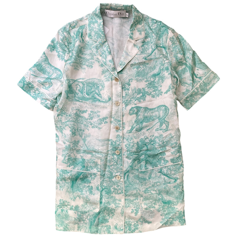 Women's Dioriviera Chez Moi Shirt & Shorts Co-ord Full Tracksuit Green Size L / UK 12