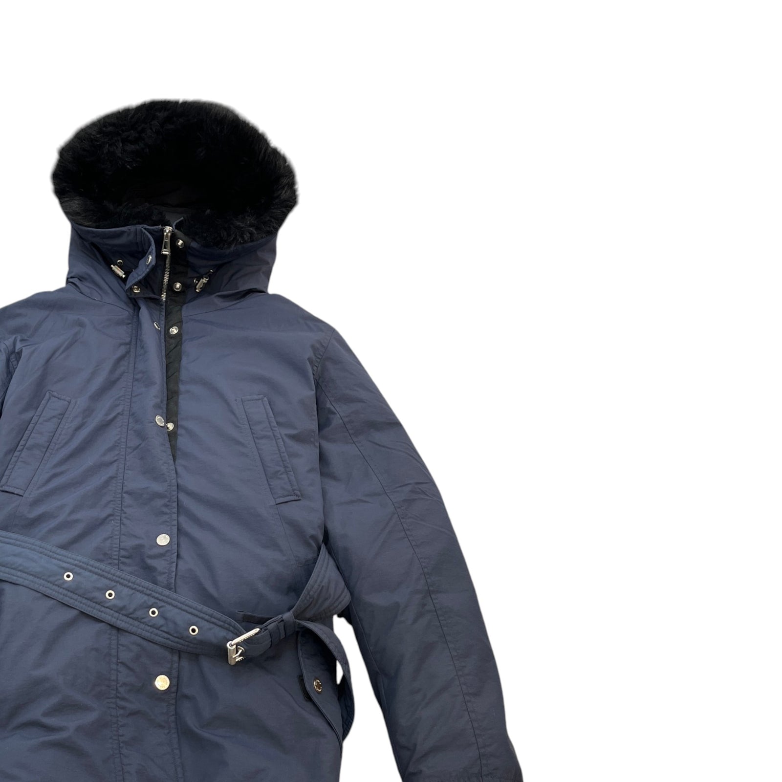 Women's Belted Down Jacket Navy Size 3 / UK 14 - Photo 3