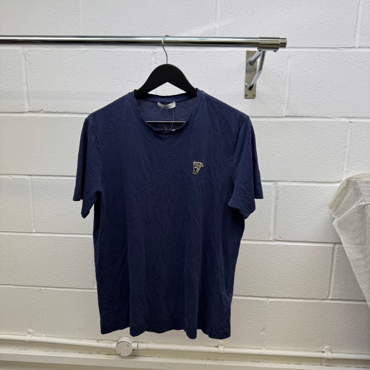 Men's Embroidered Logo T-Shirt Navy Size M - Photo 8