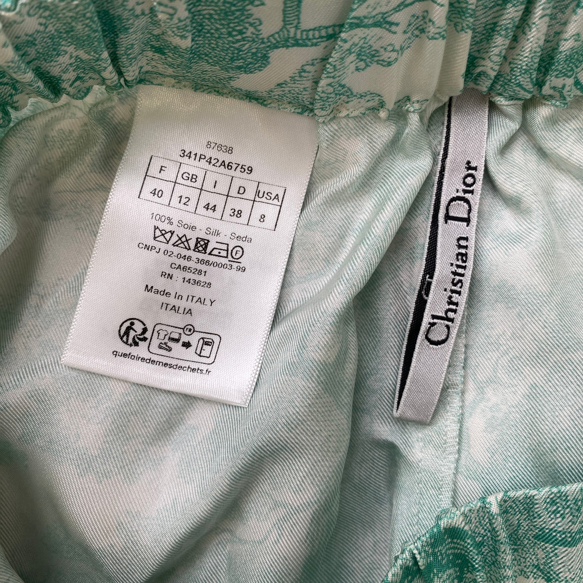 Women's Dioriviera Chez Moi Shirt & Shorts Co-ord Full Tracksuit Green Size L / UK 12 - Photo 13