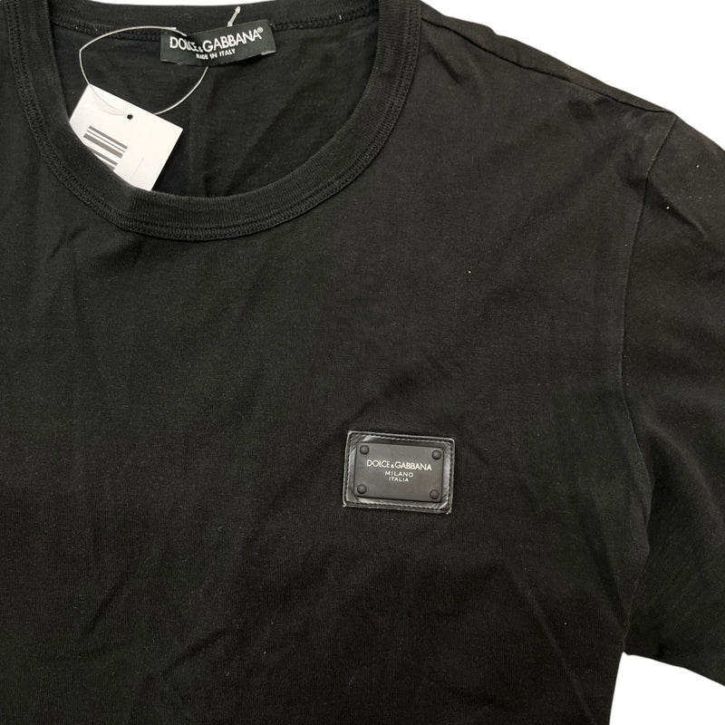 Men's Plaque Logo T-Shirt Black Size IT 52 / UK XL