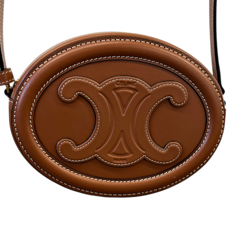 Women's Oval Cuir Triomphe Bag Brown