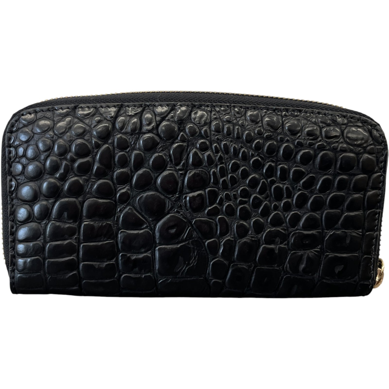 Women's Logo Crocodile Embossed Wallet Black - Photo 2