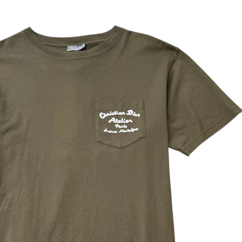 Men's Logo Print T-Shirt Khaki Size S