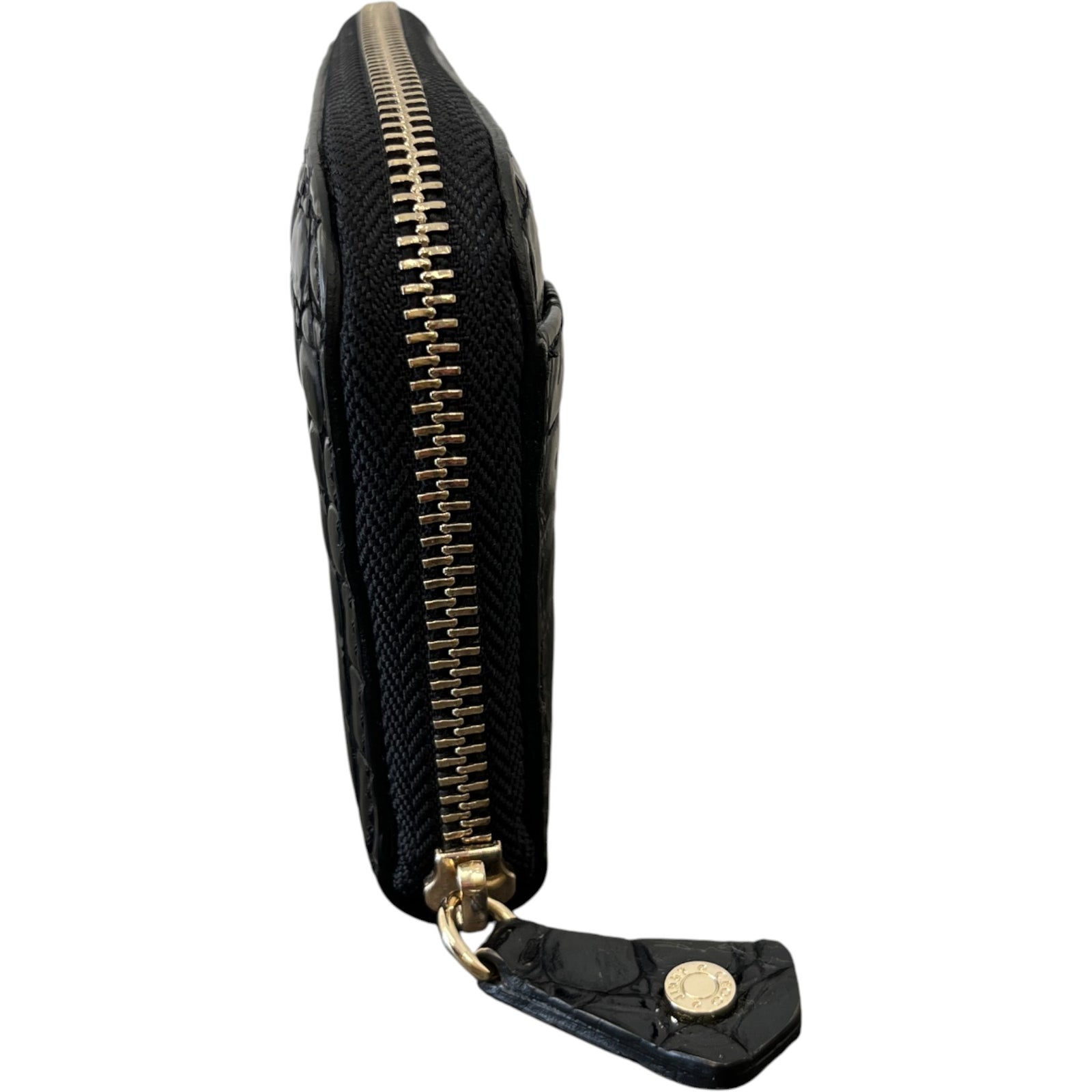 Women's Logo Crocodile Embossed Wallet Black - Photo 6