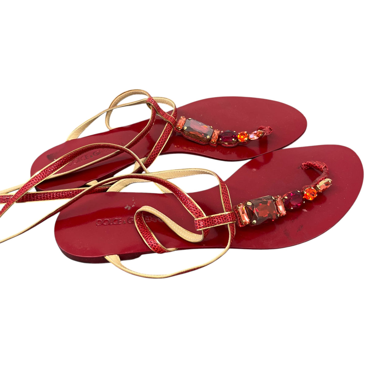 Women's Rhinestone Sandals Red Size UK 6 / EU 39 - Photo 7