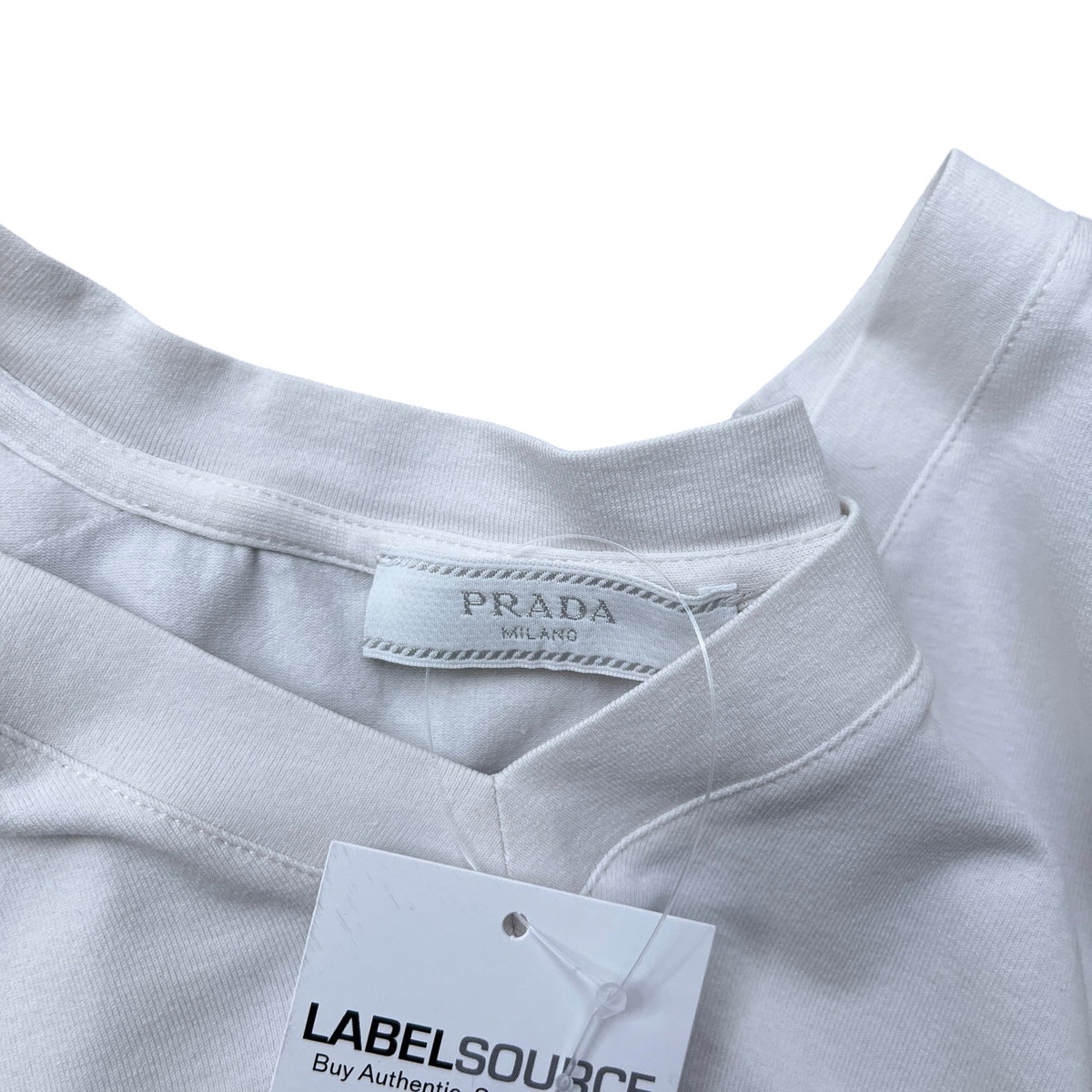 Men's Pocket Logo V Neck T-Shirt White Size S - Photo 7