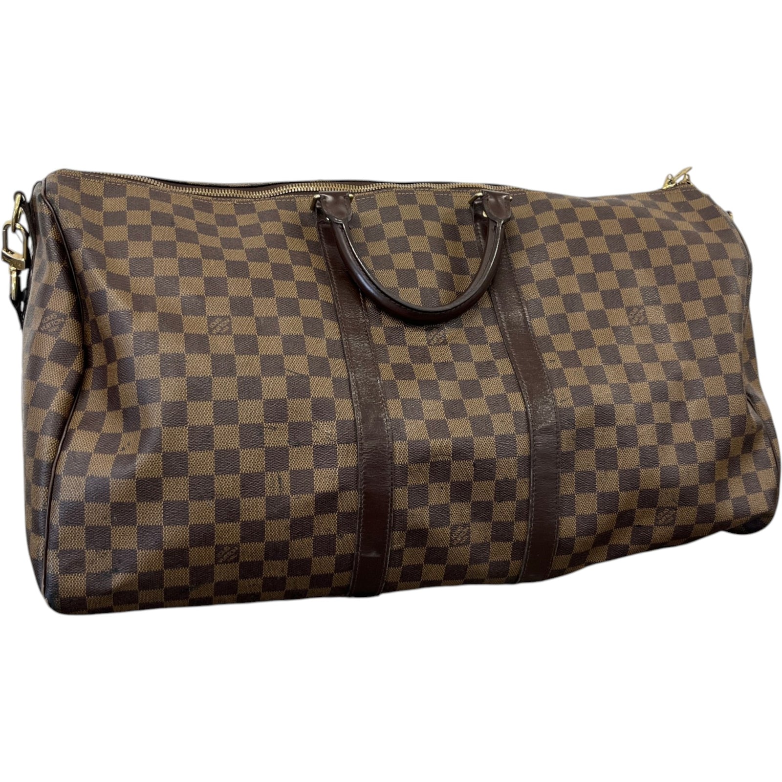 Women's Damier Ebene Keepall Bandoulière 55 Bag Brown - Photo 8