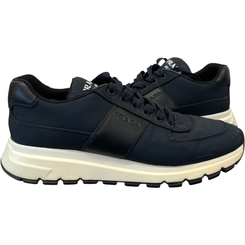 Prada Men's Logo Runner Low Trainers Navy Size 7.5