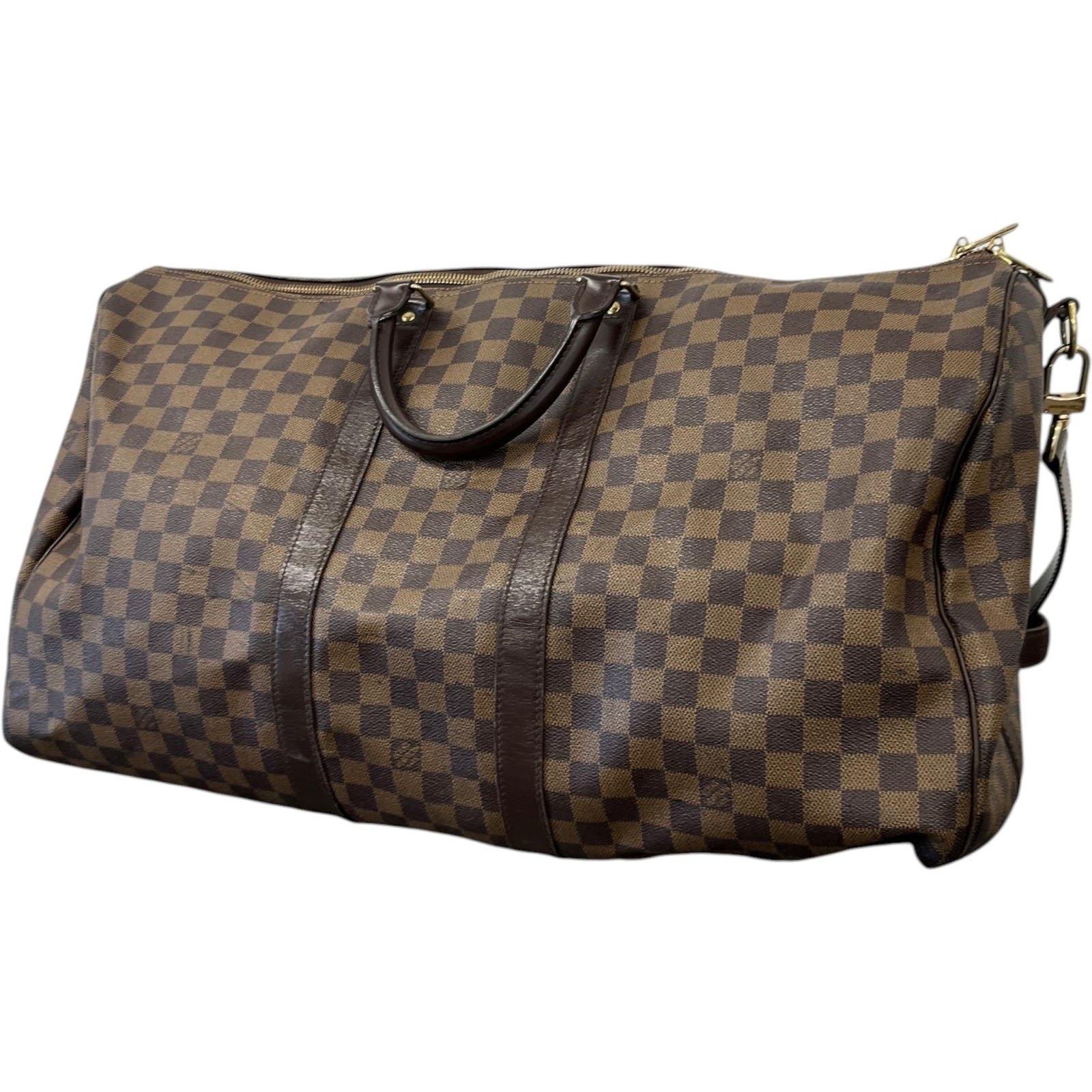 Women's Damier Ebene Keepall Bandoulière 55 Bag Brown - Photo 9