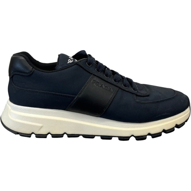 Prada Men's Logo Runner Low Trainers Navy Size 7.5