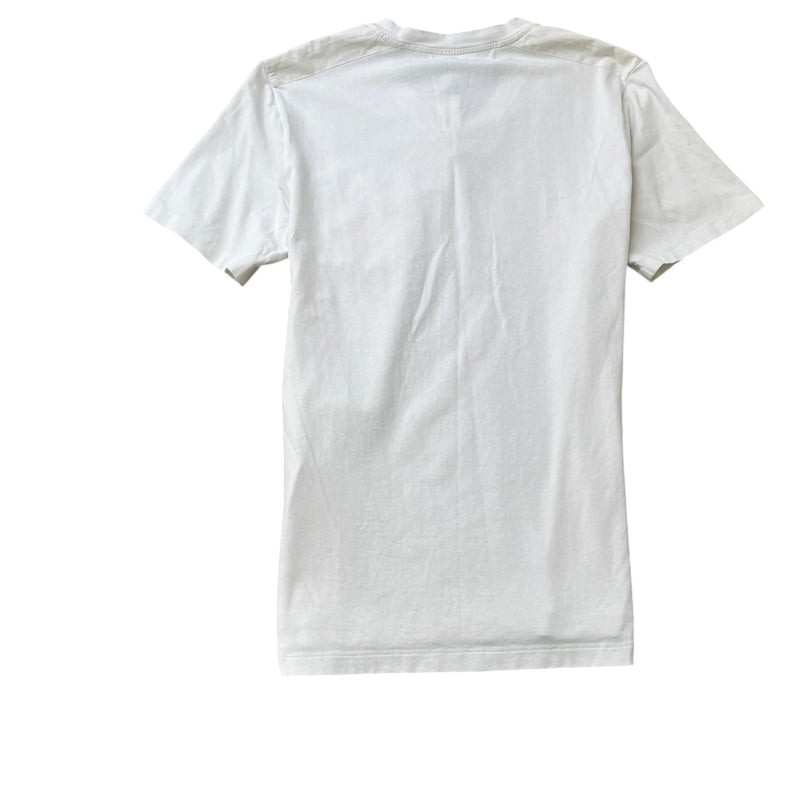 Men's Pocket Logo V Neck T-Shirt White Size S