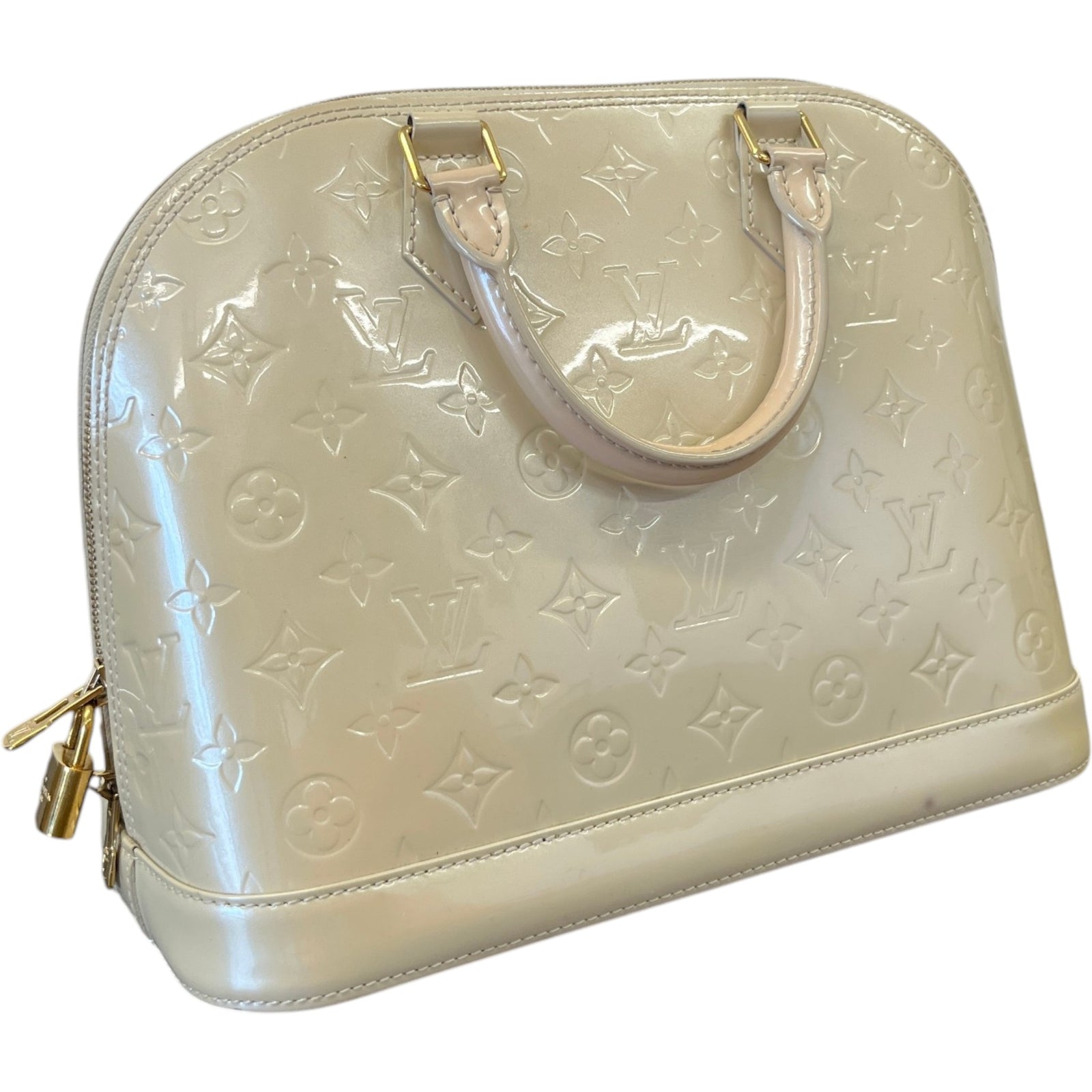 Women's Vernis Leather Alma Mm Bag Cream - Photo 8