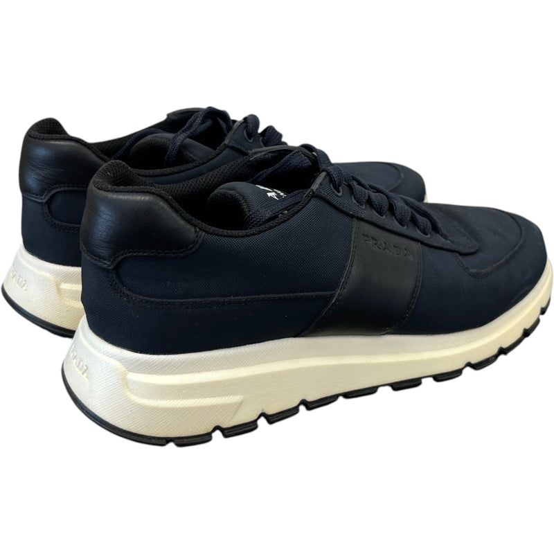 Prada Men's Logo Runner Low Trainers Navy Size 7.5
