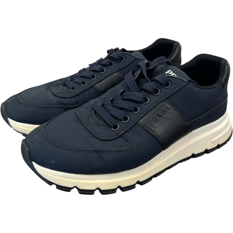 Prada Men's Logo Runner Low Trainers Navy Size 7.5