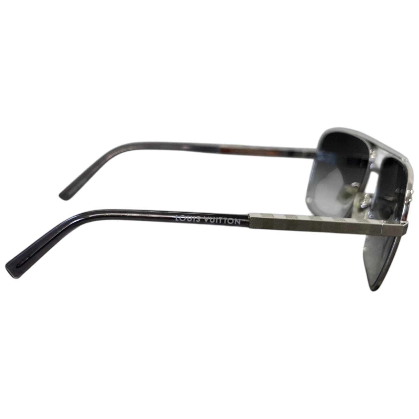 Men's Z0260U Damier Sunglasses Silver - Photo 5