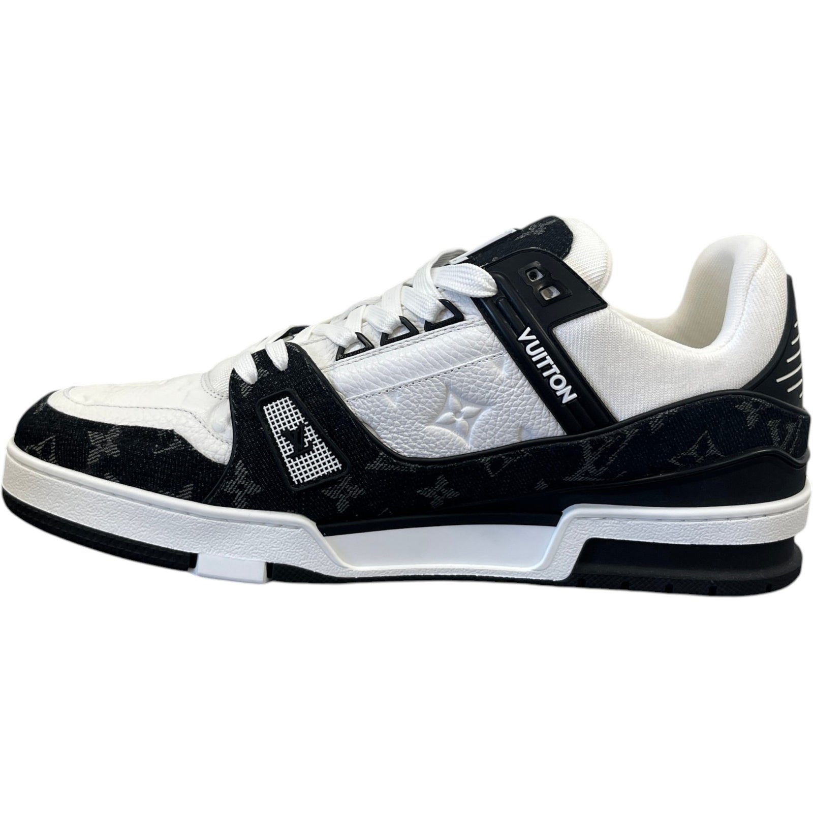 Men's Lv Denim Low Trainers Black Size EU 44 / UK 10 - Photo 2
