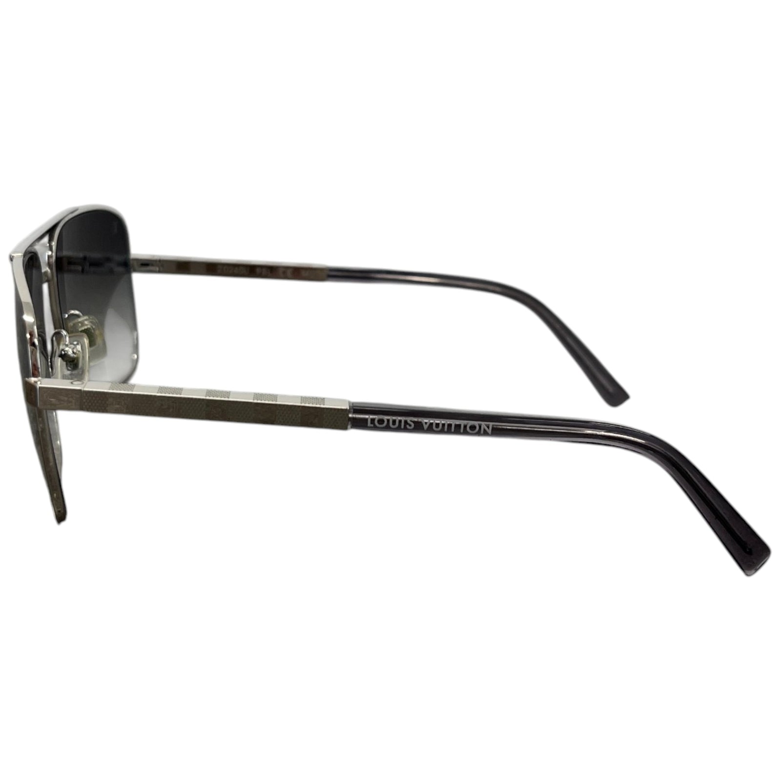Men's Z0260U Damier Sunglasses Silver - Photo 6
