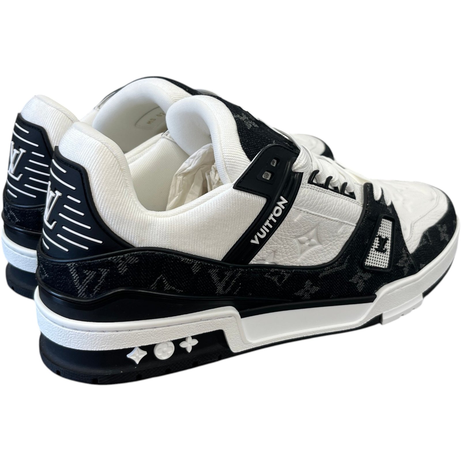 Men's Lv Denim Low Trainers Black Size EU 44 / UK 10 - Photo 8
