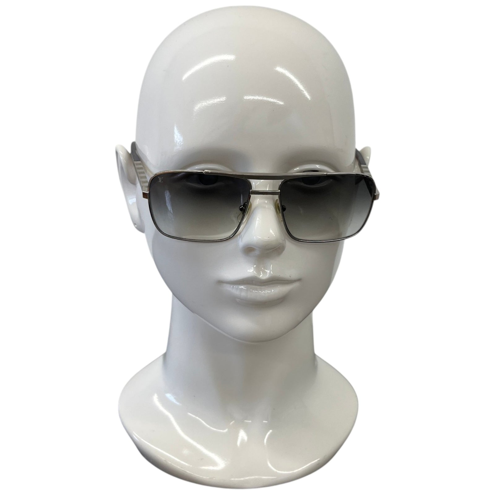 Men's Z0260U Damier Sunglasses Silver - Photo 2