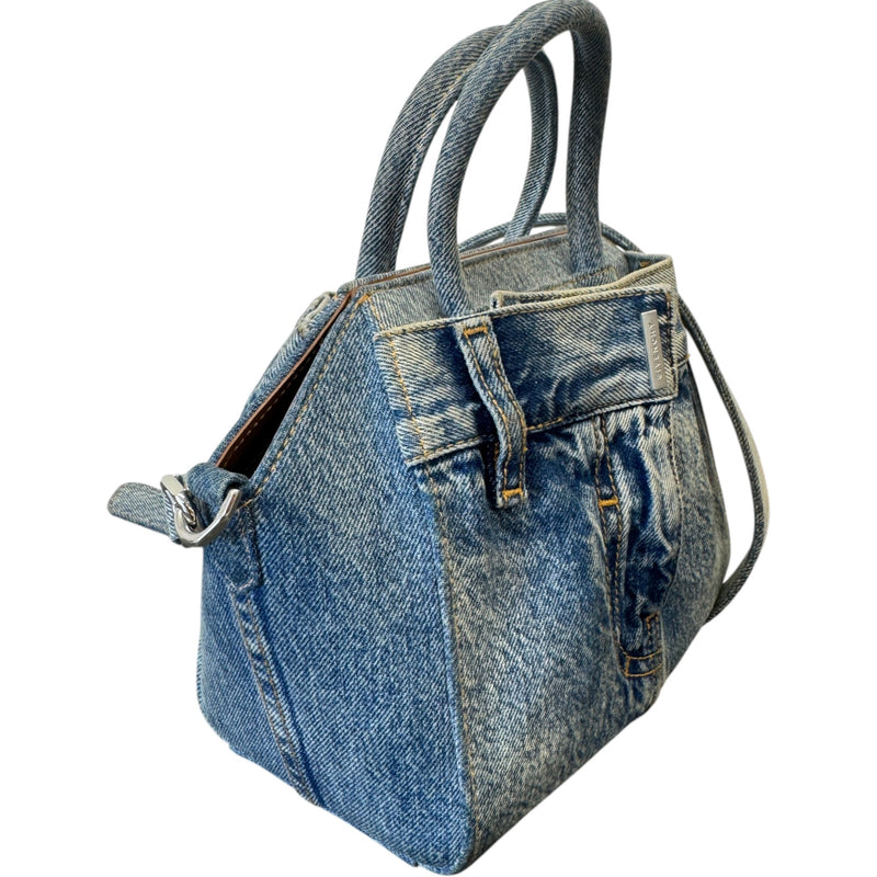 Women's Antigona Lock Mini Boyfriend denim Bag Blue