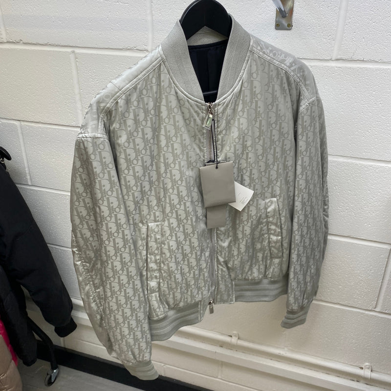 Men's Oblique Bomber Jacket Grey Size M