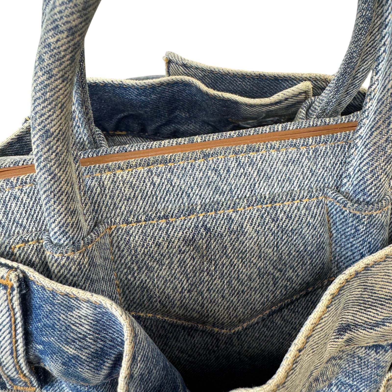 Women's Antigona Lock Mini Boyfriend denim Bag Blue - Photo 9