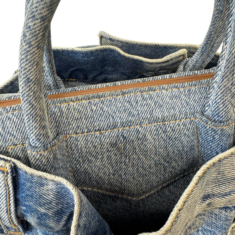 Women's Antigona Lock Mini Boyfriend denim Bag Blue