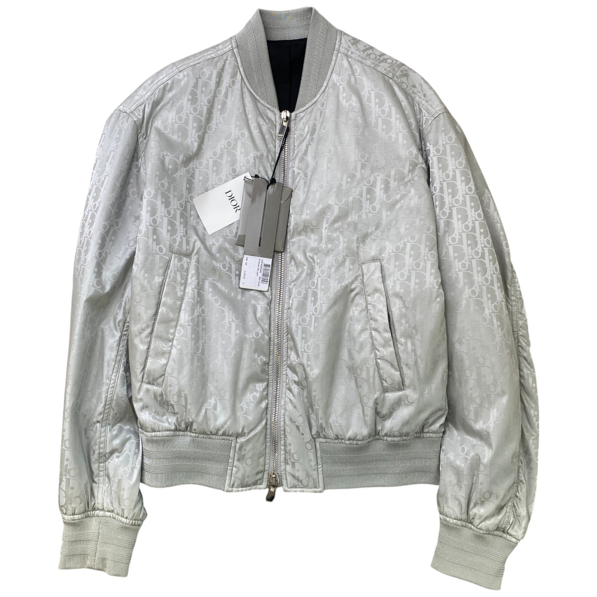 Men's Oblique Bomber Jacket Grey Size M - Photo 1