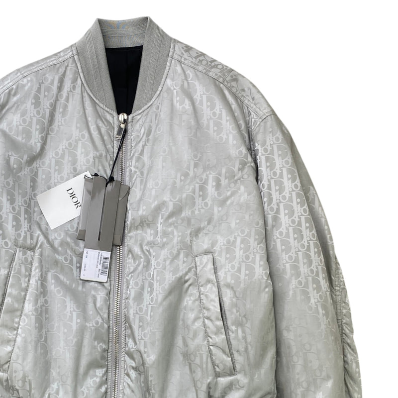Men's Oblique Bomber Jacket Grey Size M
