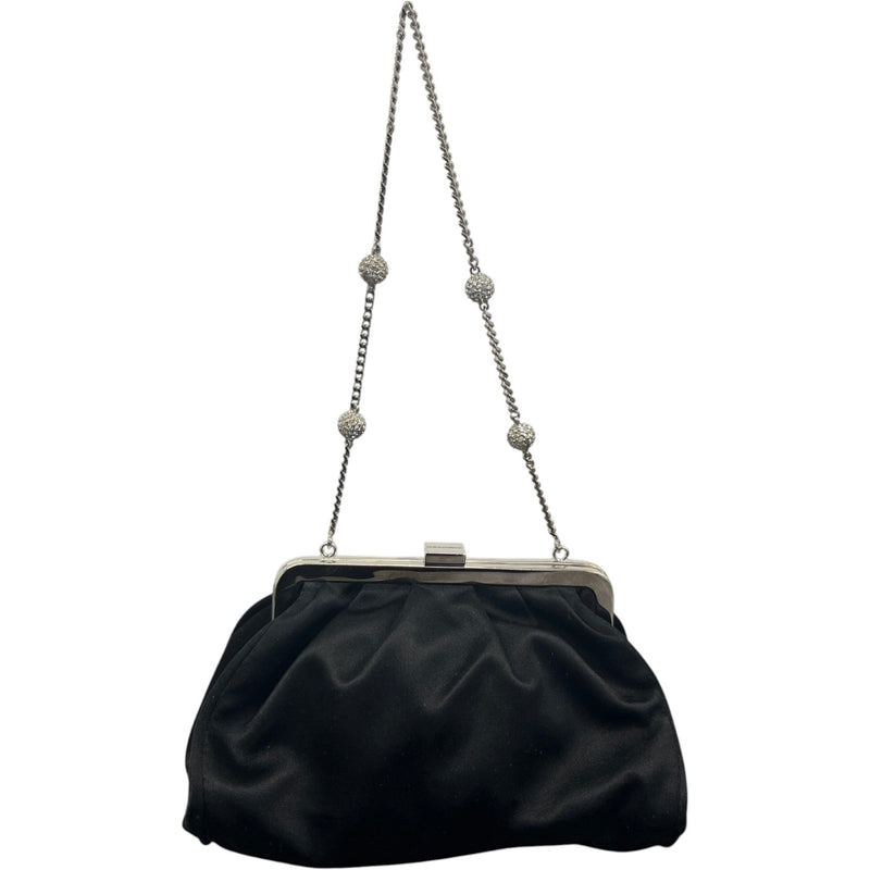 Women's Satin Embellished Clutch Black