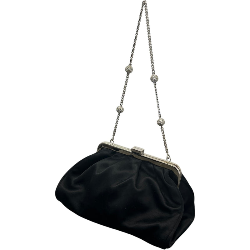 Women's Satin Embellished Clutch Black