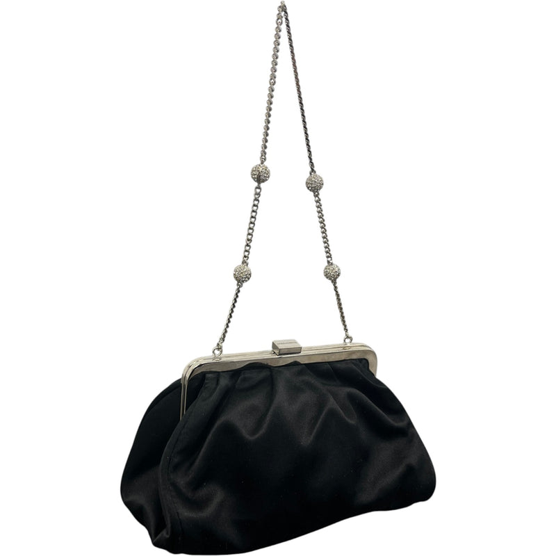Women's Satin Embellished Clutch Black