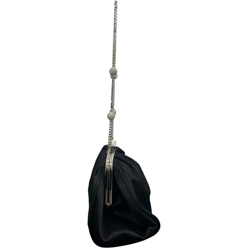 Women's Satin Embellished Clutch Black