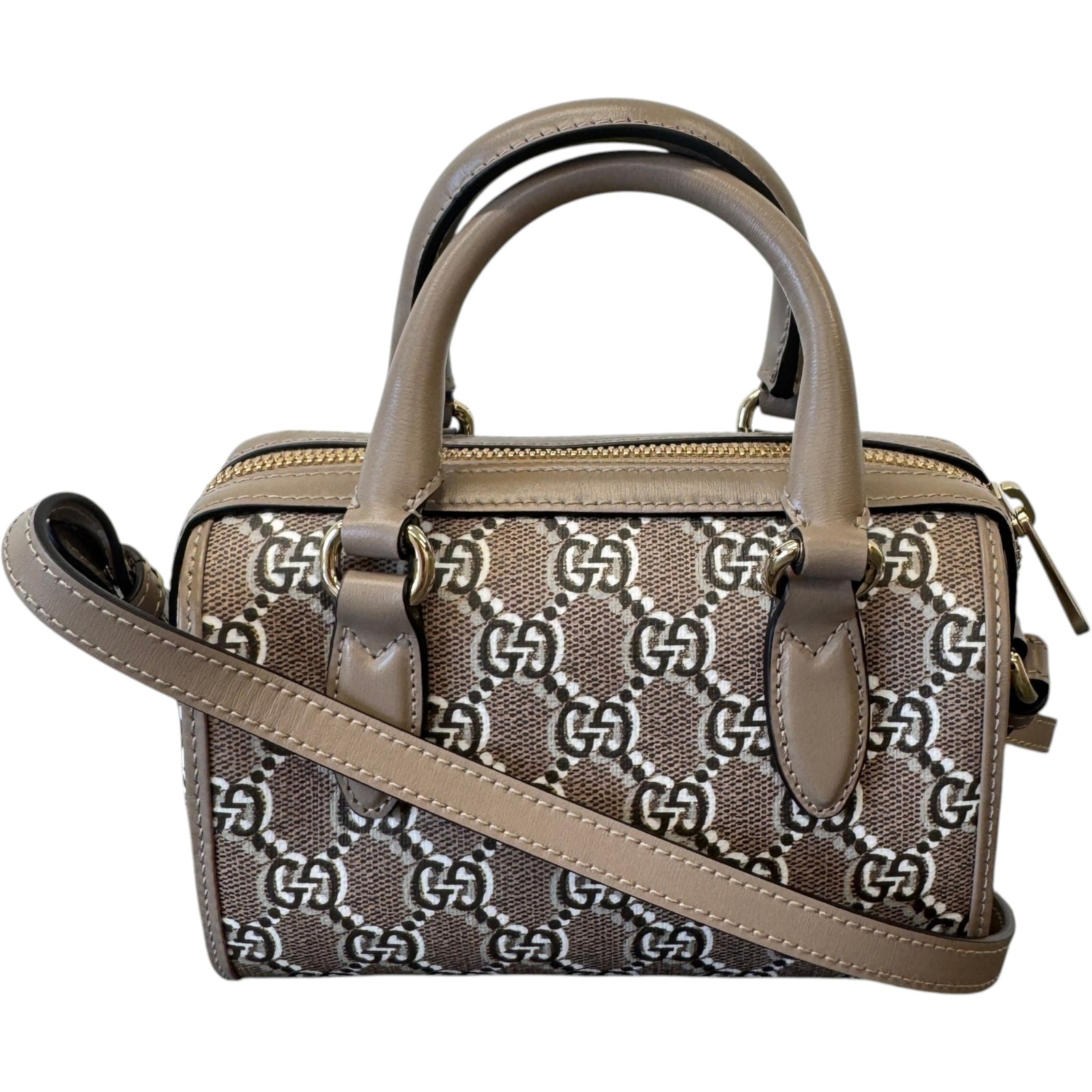Women's Super Mini Boston Handbag Beige - Photo 1