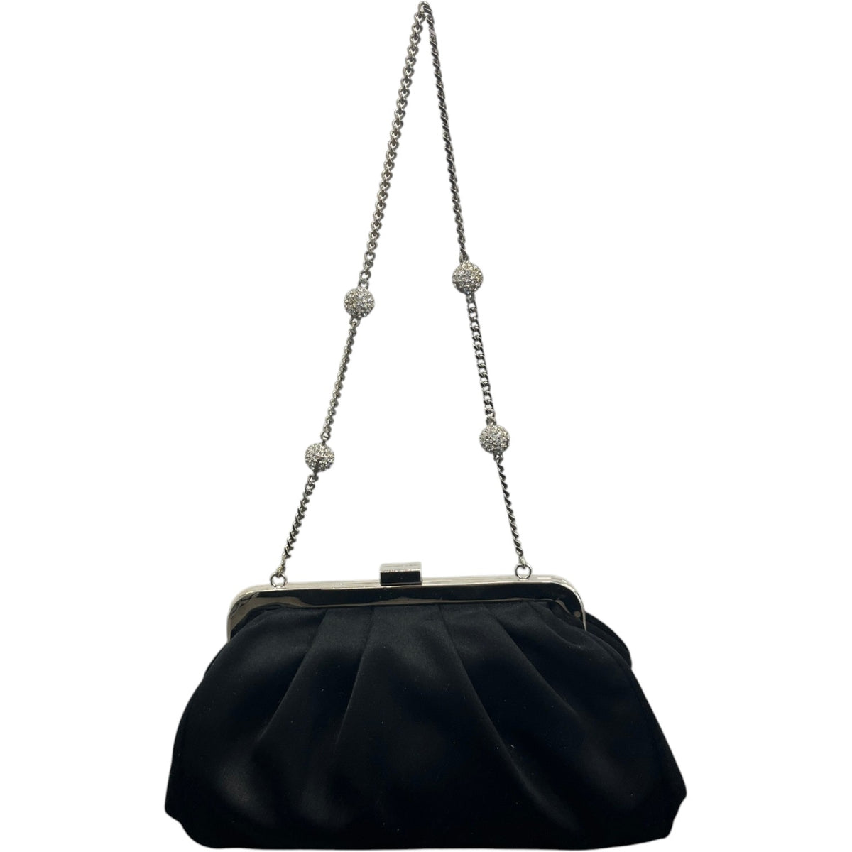 Women's Satin Embellished Clutch Black - Photo 6