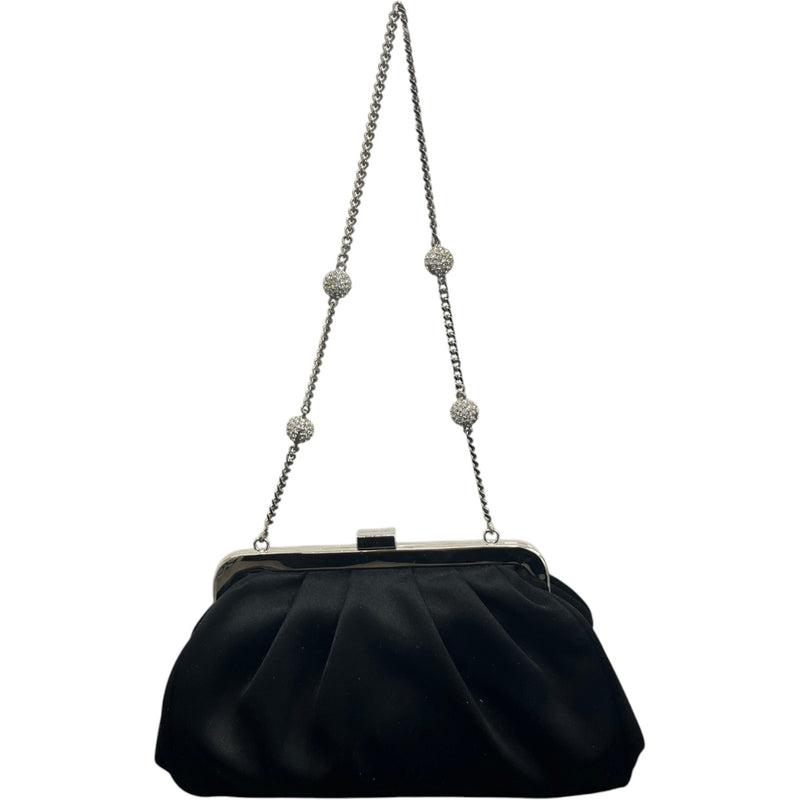 Women's Satin Embellished Clutch Black