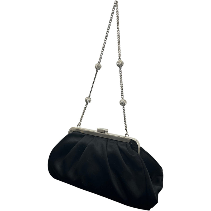 Women's Satin Embellished Clutch Black