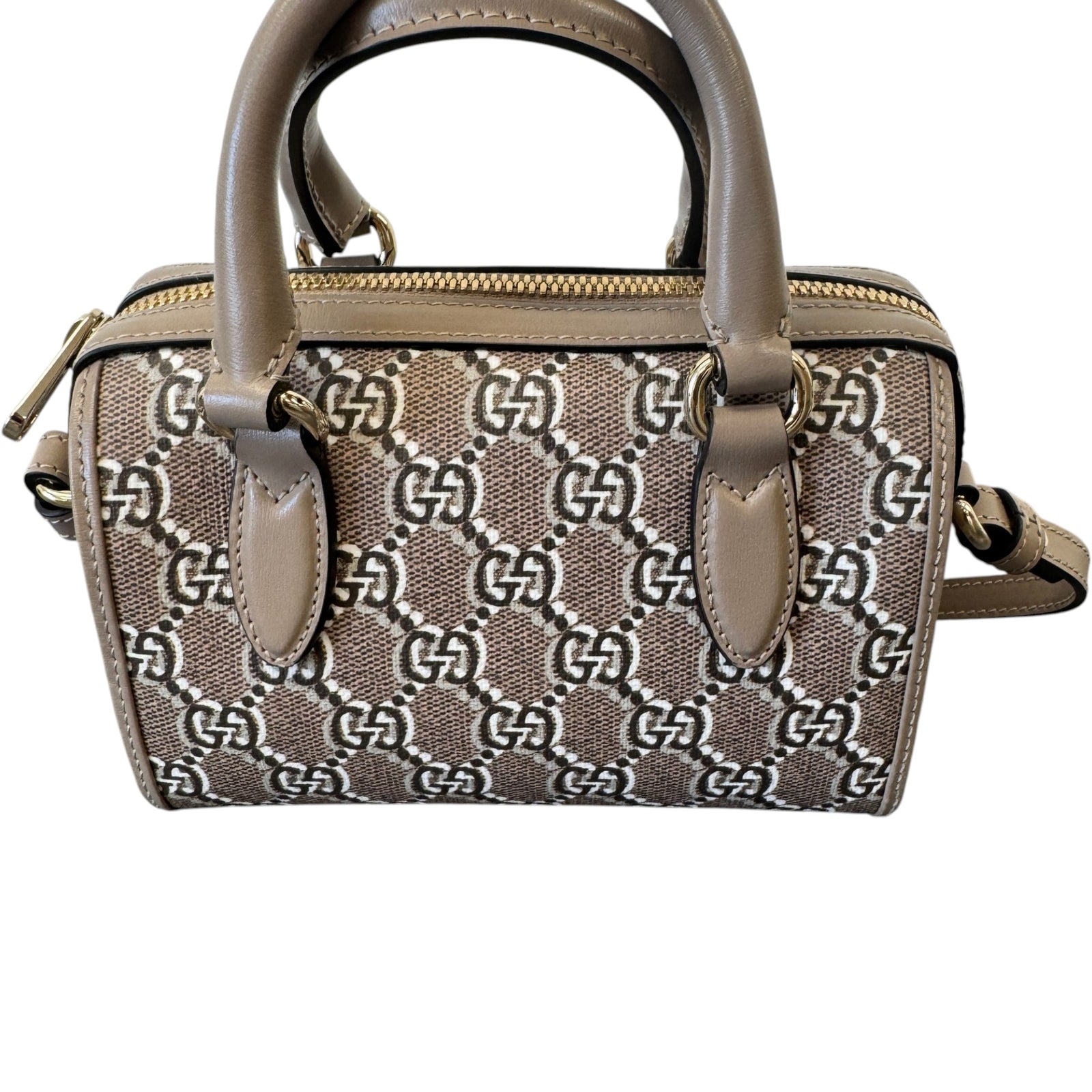 Women's Super Mini Boston Handbag Beige - Photo 3