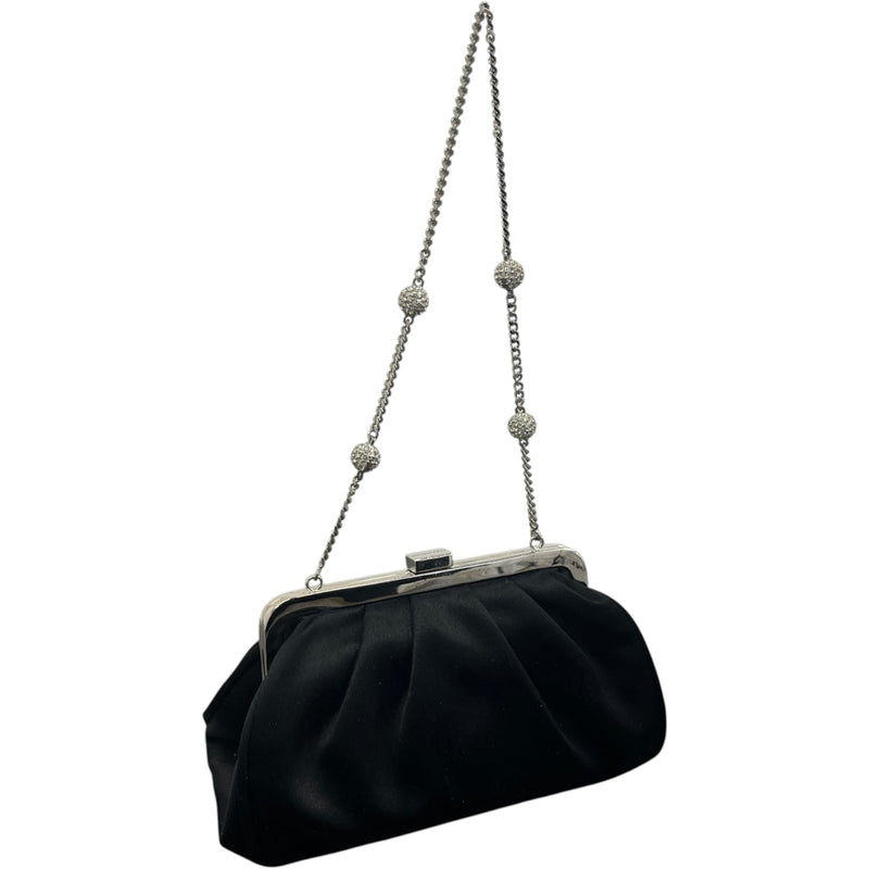Women's Satin Embellished Clutch Black