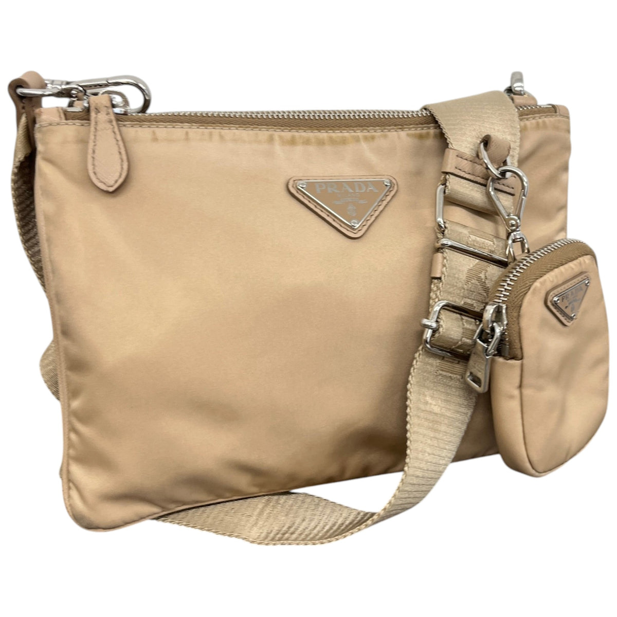Women's Re-Edition 2000 Plaque Logo Crossbody Bag Beige - Photo 4