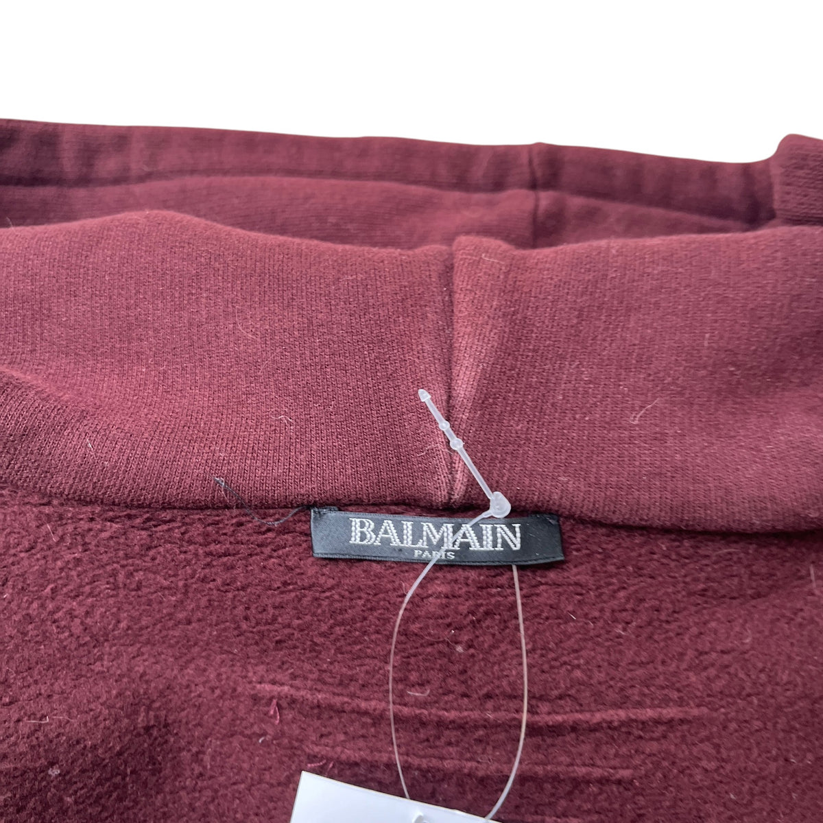 Men's Logo Crest Zip-Up Hoodie Burgundy Size S - Photo 7