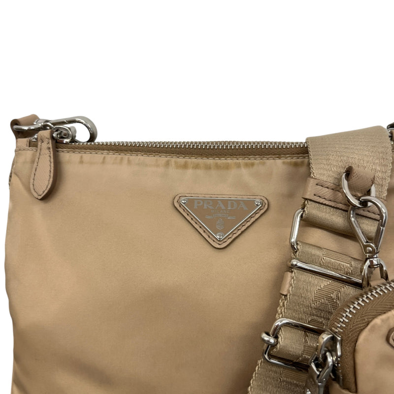Women's Re-Edition 2000 Plaque Logo Crossbody Bag Beige
