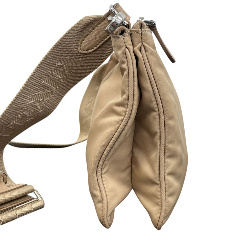 Women's Re-Edition 2000 Plaque Logo Crossbody Bag Beige
