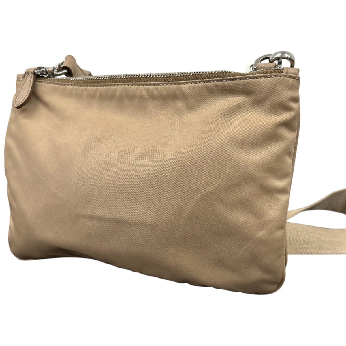 Women's Re-Edition 2000 Plaque Logo Crossbody Bag Beige - Photo 9