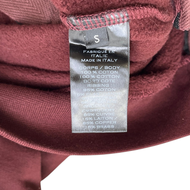 Men's Logo Crest Zip-Up Hoodie Burgundy Size S
