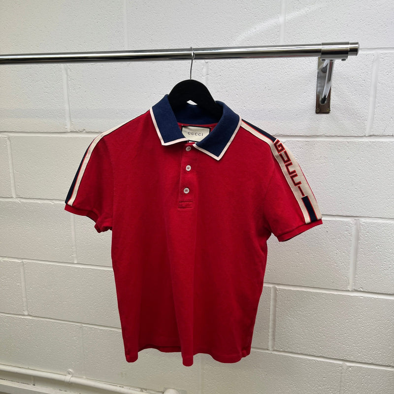 Men's Track Logo Polo Shirt Red Size S
