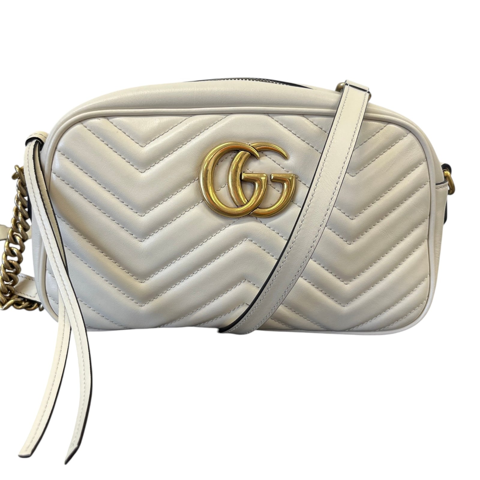 Women's Gg Marmont Small Camera Bag White - Photo 1