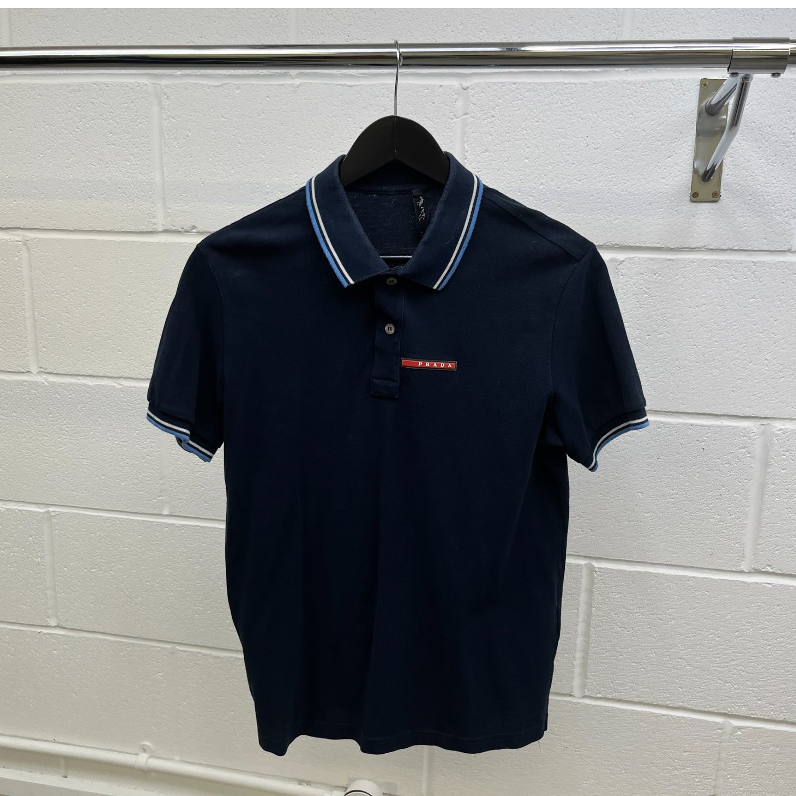 Men's Tab Logo Polo Shirt Navy Size L - Photo 7