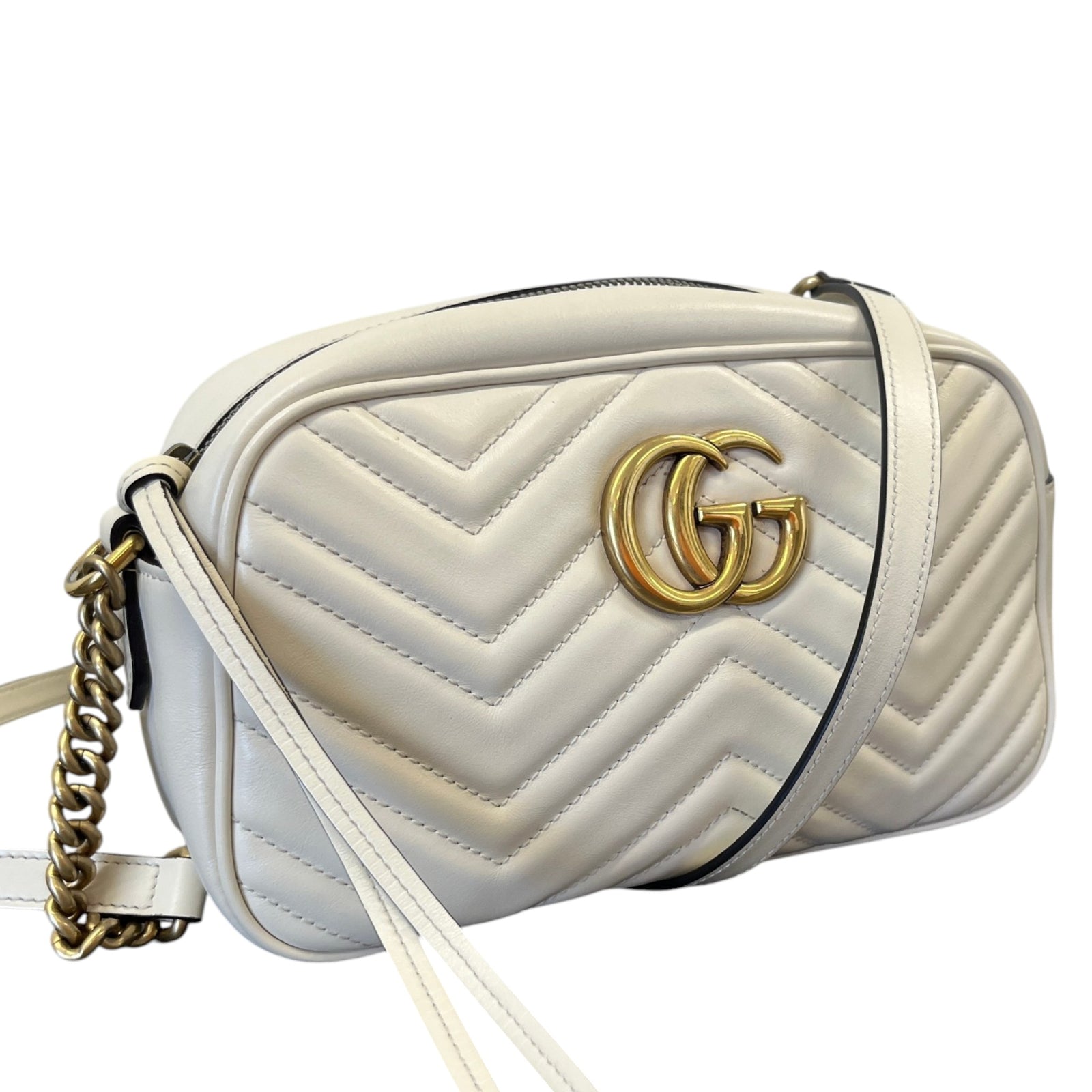 Women's Gg Marmont Small Camera Bag White - Photo 4